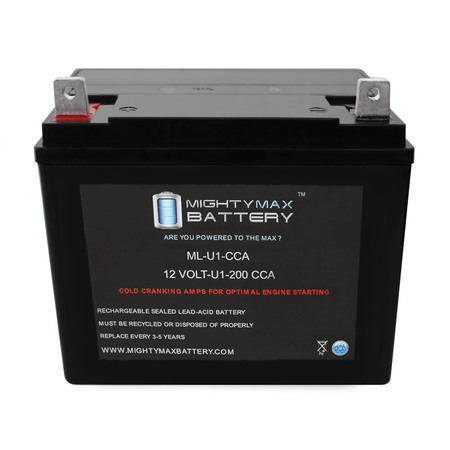 Mighty Max Battery ML-U1 12V 200CCA Battery for Wilkov (Wisc. Eng) LawnTractor and Mower ML-U1-CCA1295